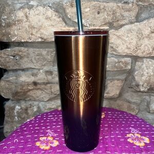 NWT Starbucks Copper Emerald Gradient Stainless Steel Cold Cup 240oz 710 ML